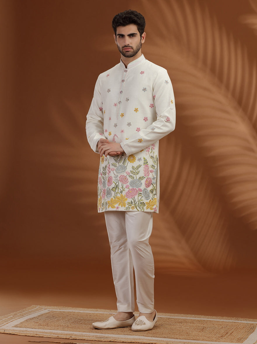 Ivory Printed Kurta Pajama | TULA