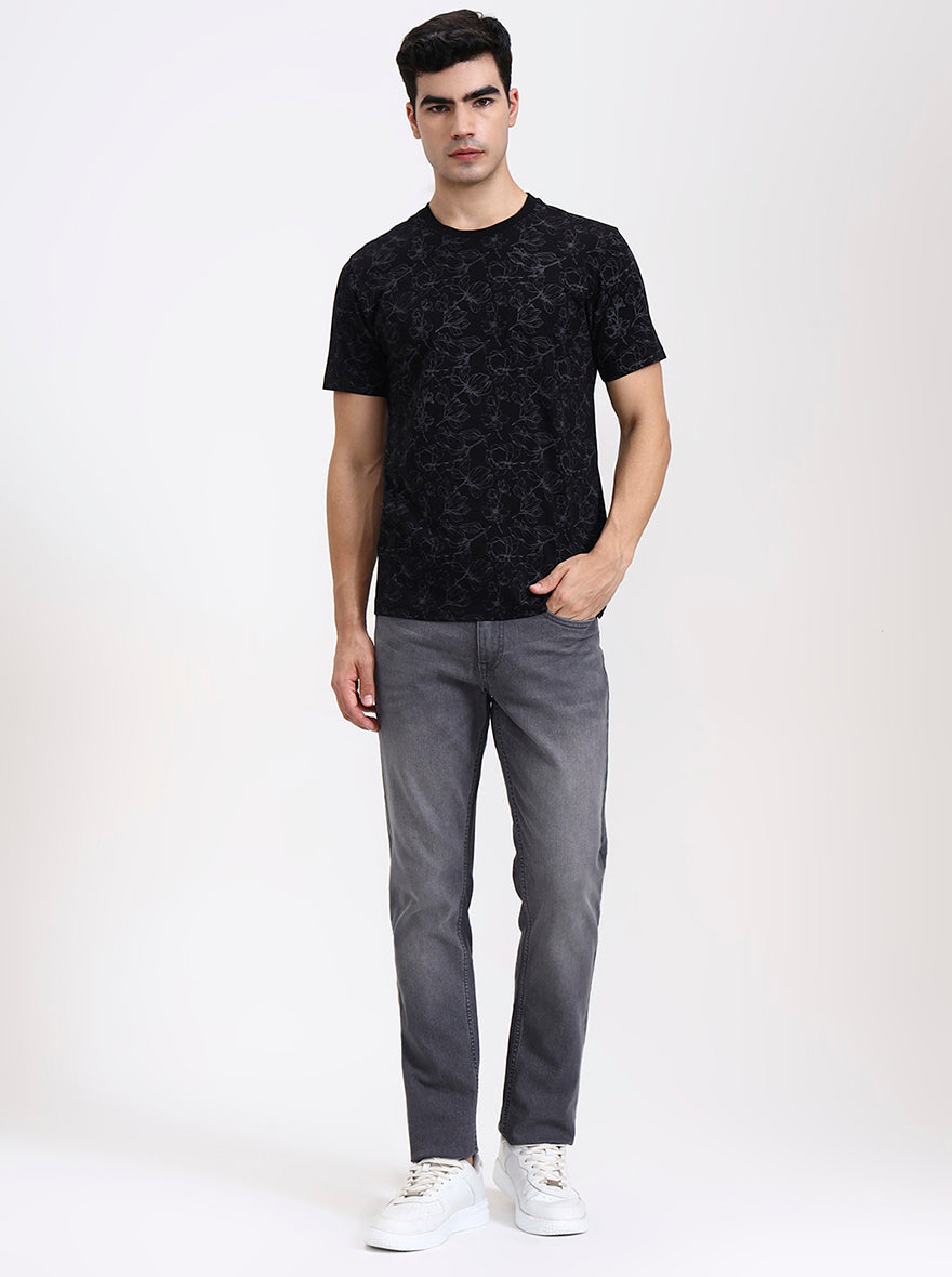 Mid Grey Washed Straight Fit Jeans | Greenfibre