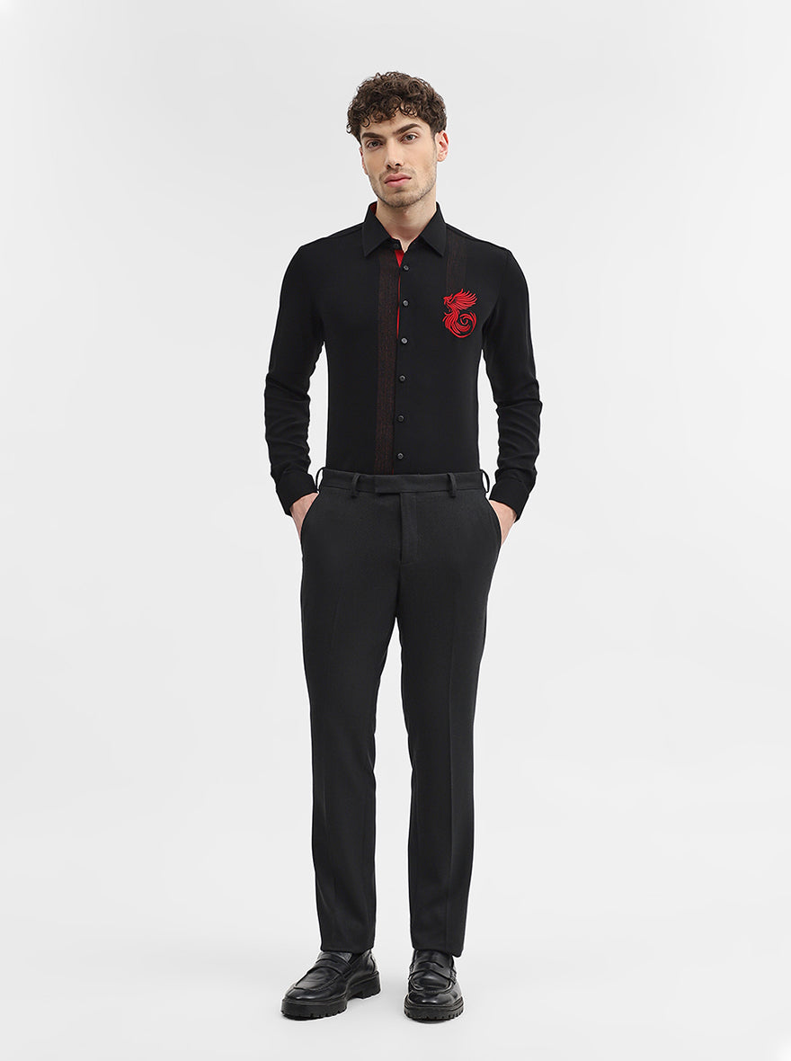 Grey Solid Super Slim Fit Formal Trouser | JadeBlue Youth
