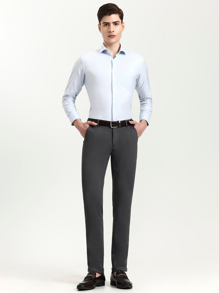 Dark Grey Checked Slim Fit Club Wear Trouser | Wyre