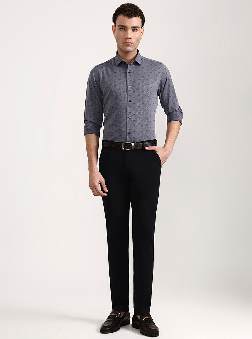 Black Solid Slim Fit Club Wear Trouser | Wyre