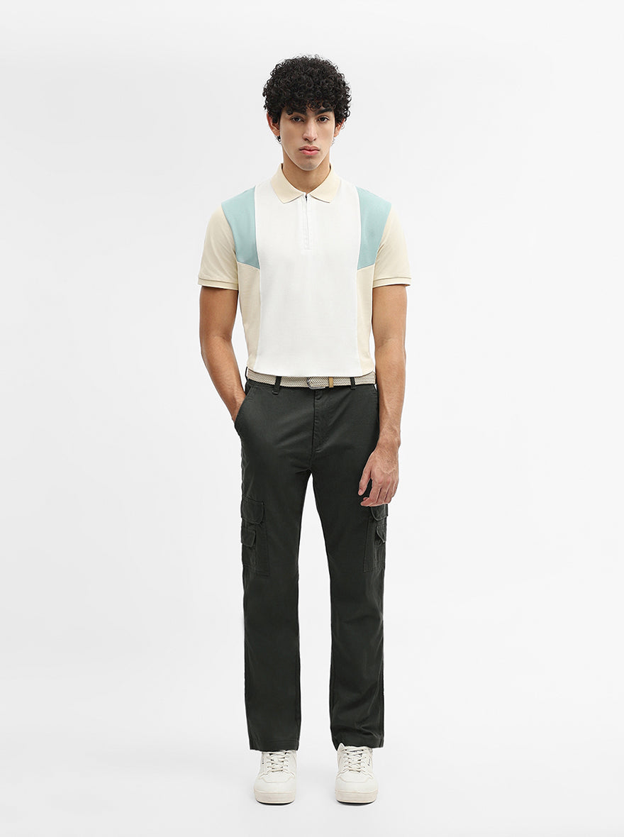 Dark Grey Solid Slim Fit Cargo Pant | JadeBlue
