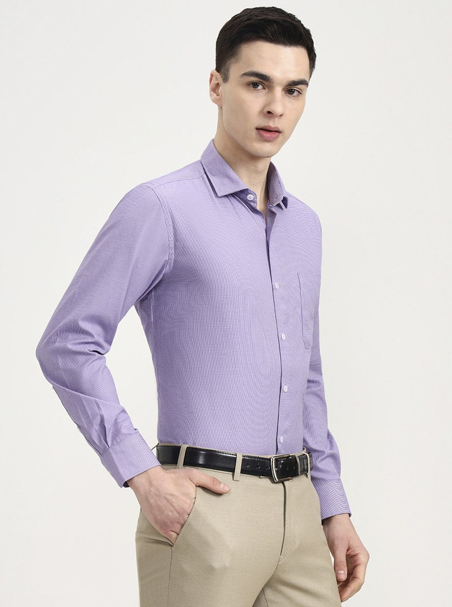 Purple Solid Slim Fit Formal Shirt | Greenfibre
