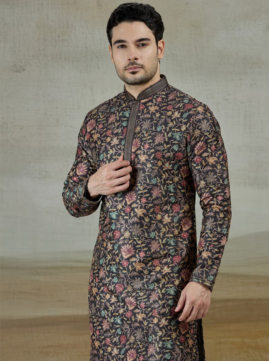 Black Printed Kurta Pajama | Virasana