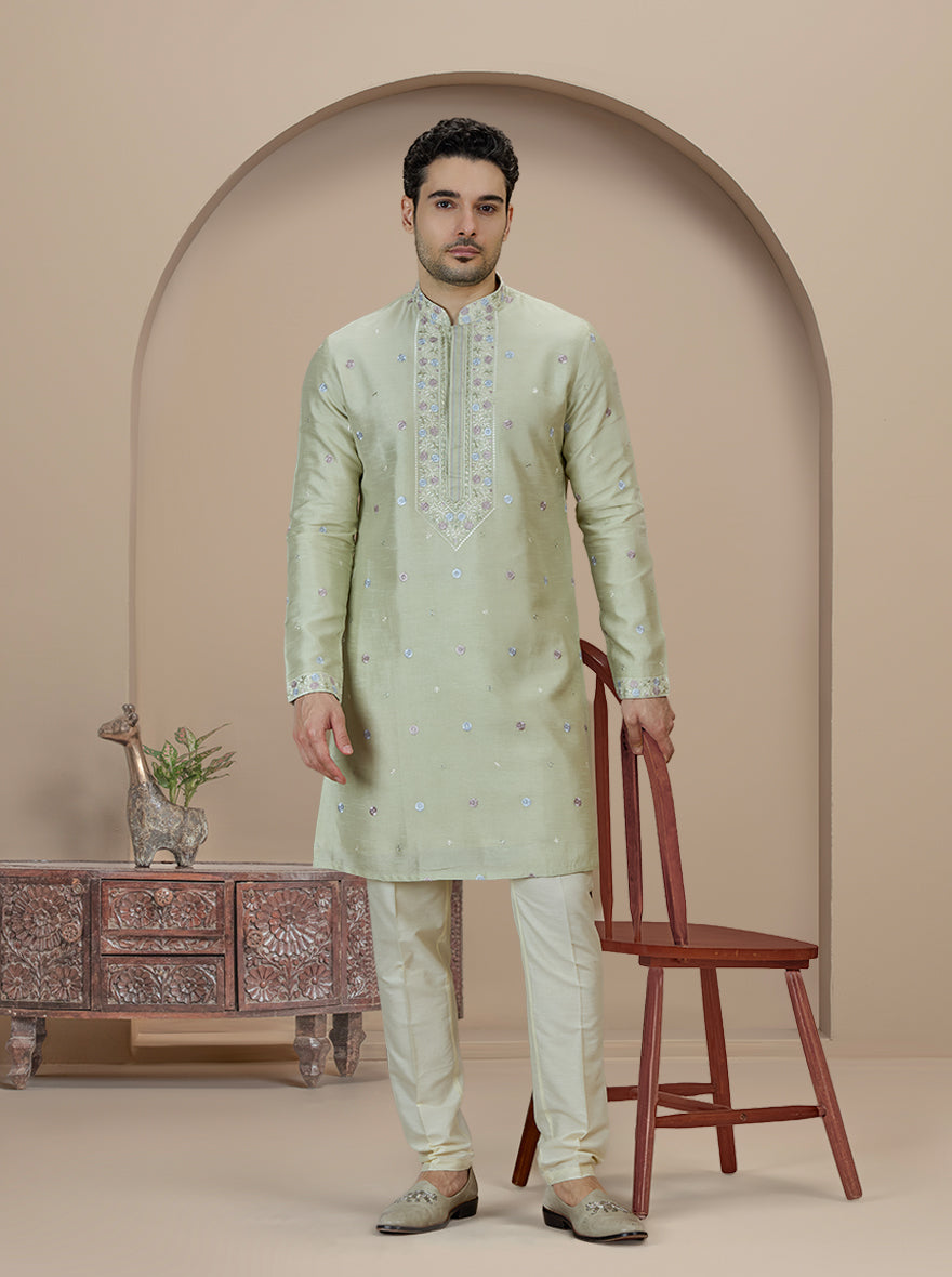 Pista Embroidered Kurta Pajama | Virasana