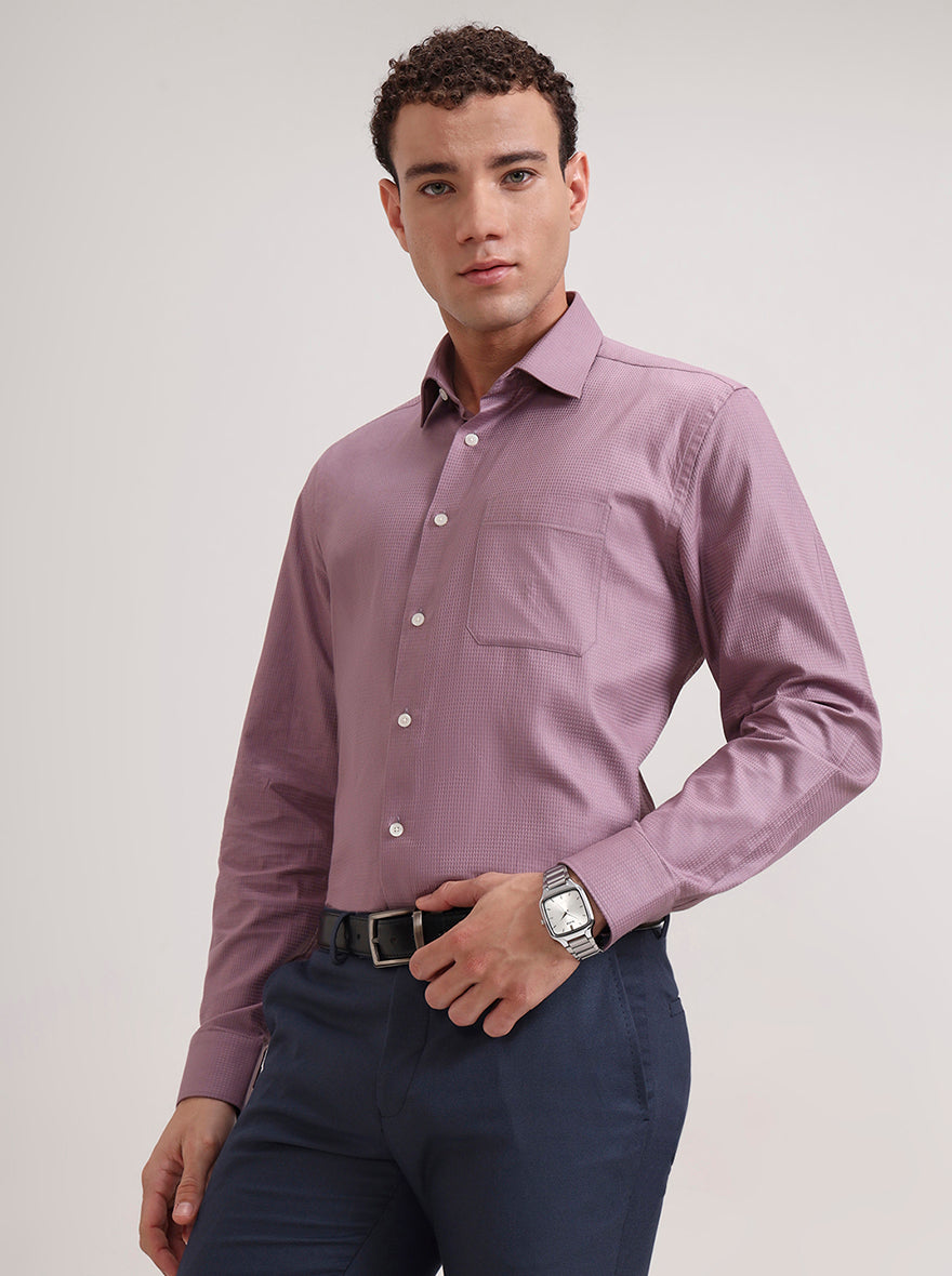 Dusty Pink Solid Regular Fit Formal Shirt | JadeBlue