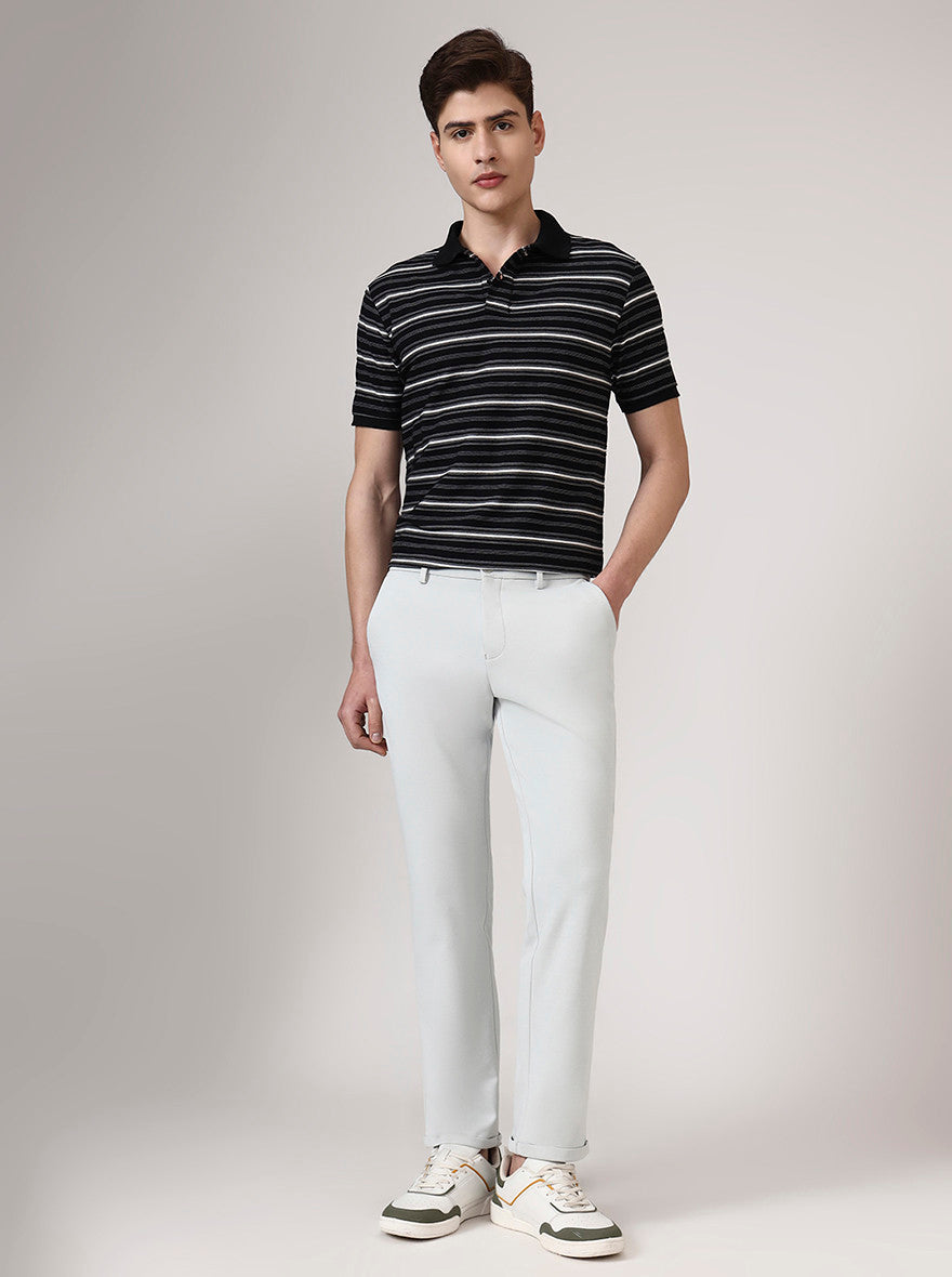 Pista Green Solid Venice Fit Casual Trouser | JadeBlue
