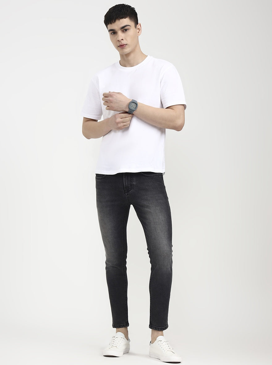 Charcoal Grey Solid Rider Fit Jeans | JadeBlue