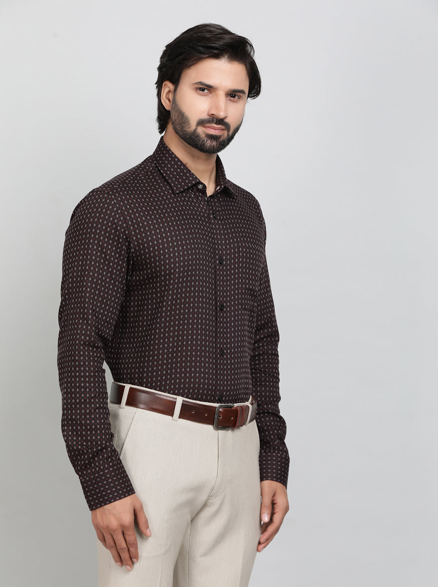 Maroon Checked Slim Fit Formal Shirt | JadeBlue Youth
