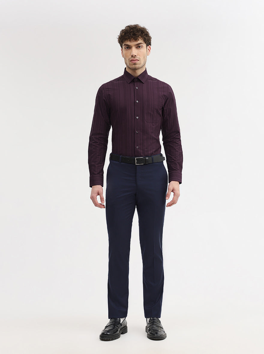 Maroon Checked Slim Fit Formal Shirt | JadeBlue Youth