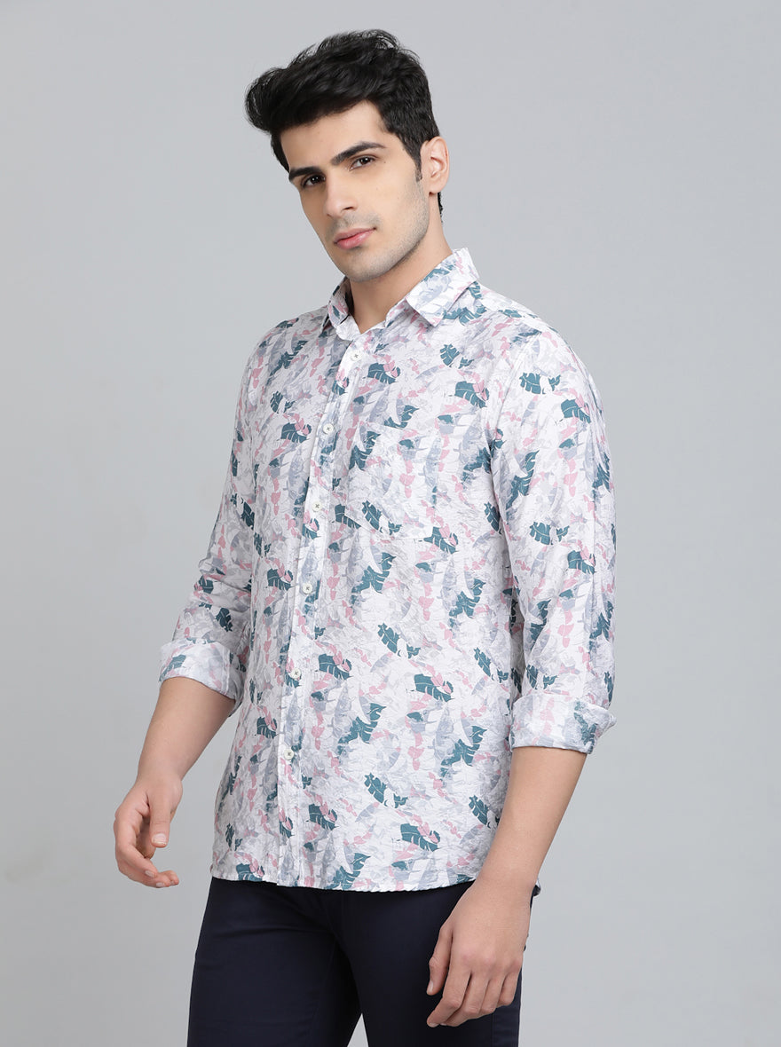 Multicolor Printed Slim Fit Casual Shirt | JadeBlue