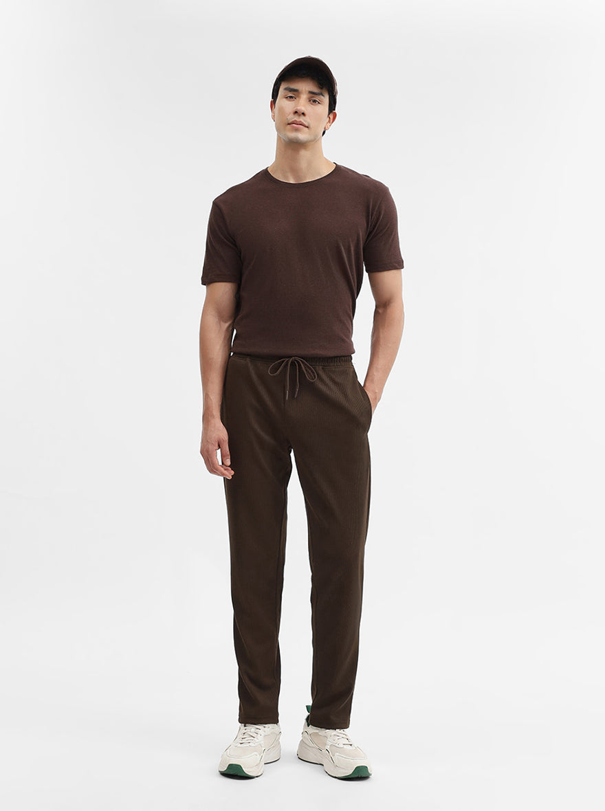 Dark Olive Solid Slim Fit Track Pant | JadeBlue