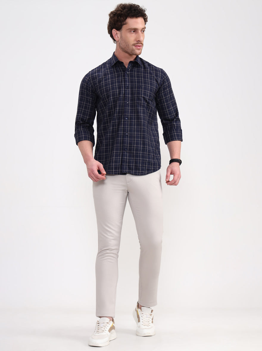Grey Solid Uno Fit Casual Trouser | JadeBlue