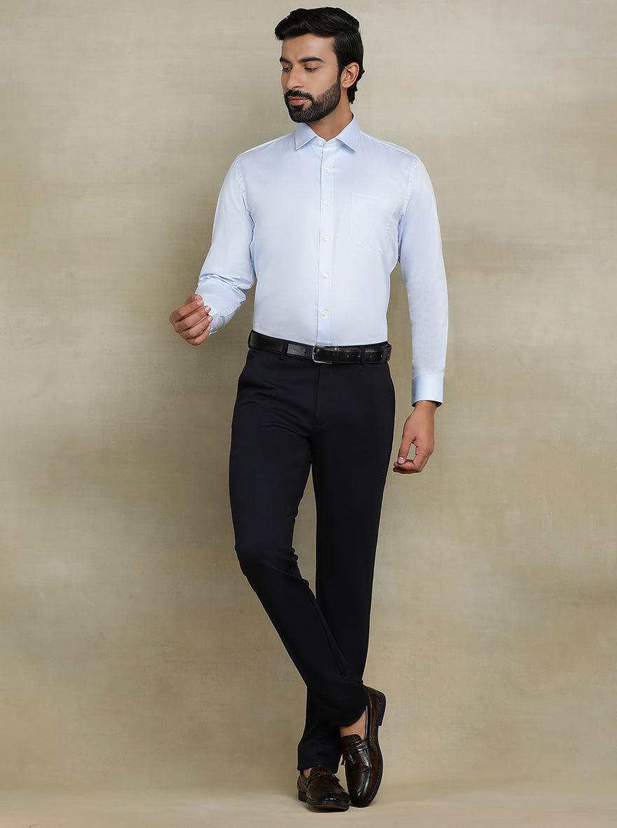 Light Blue Solid Regular Fit Formal Shirt | JadeBlue