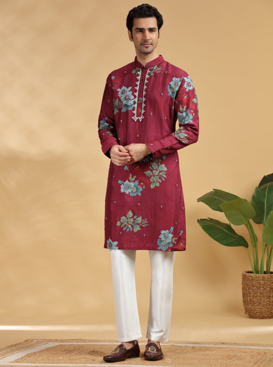 Red Printed Kurta Pajama | TULA