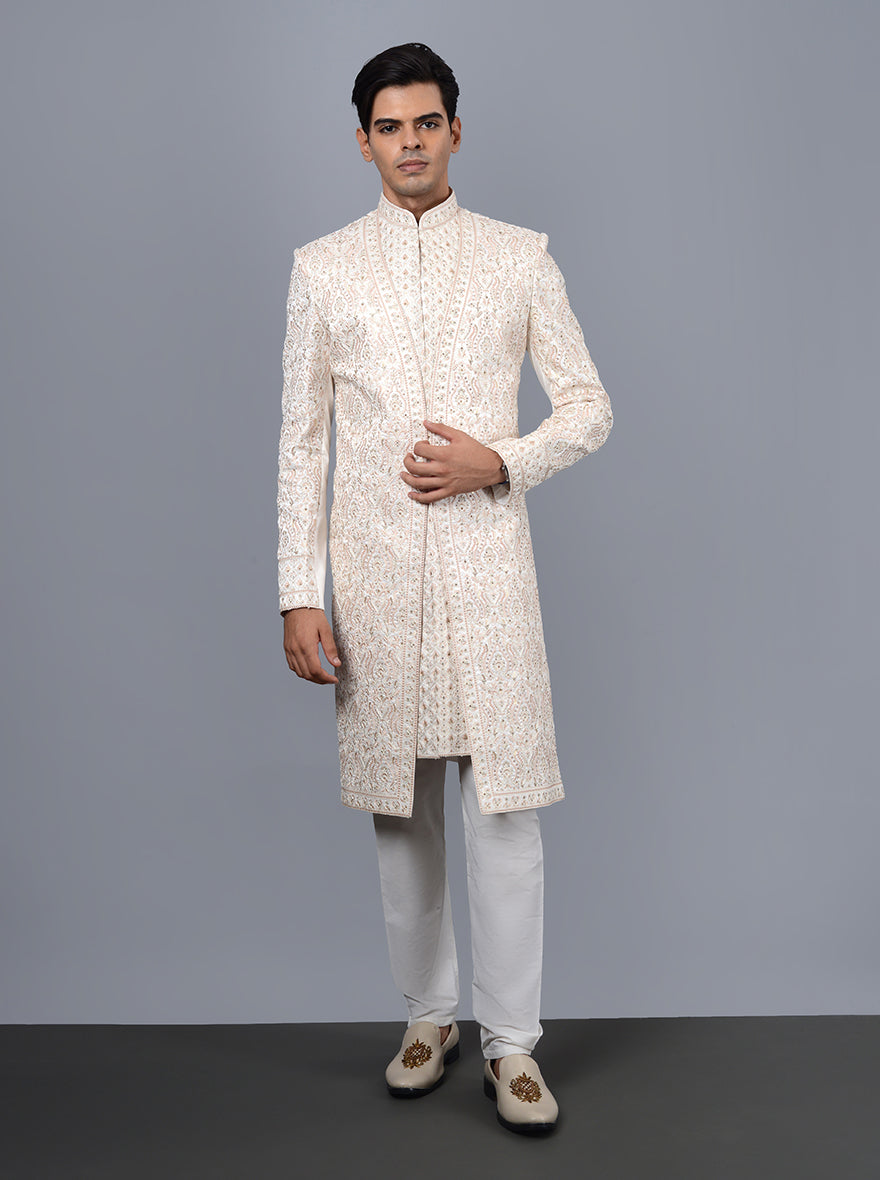 Cream Sherwani | Azania