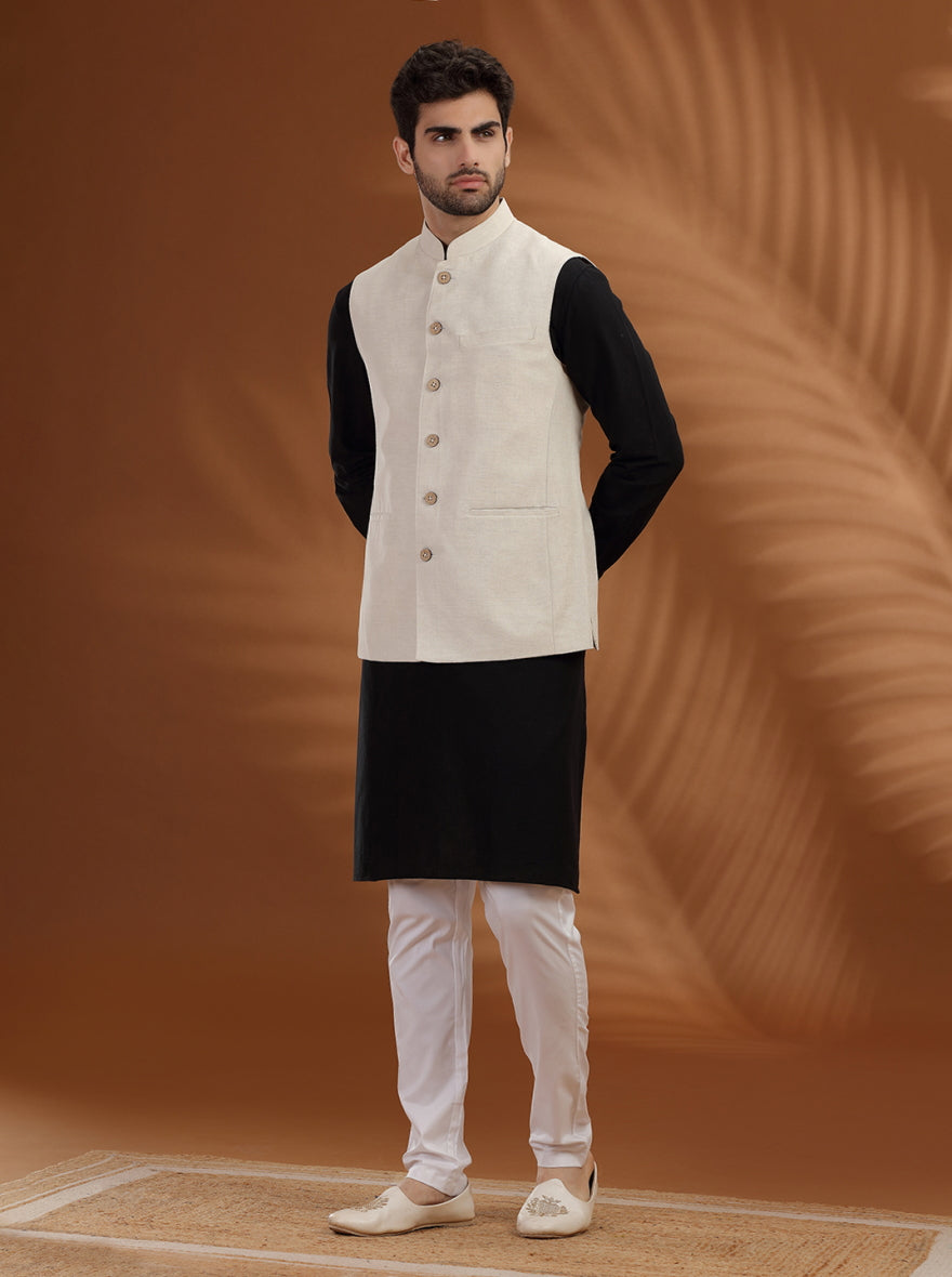 Natural Solid Modi Jacket | JadeBlue