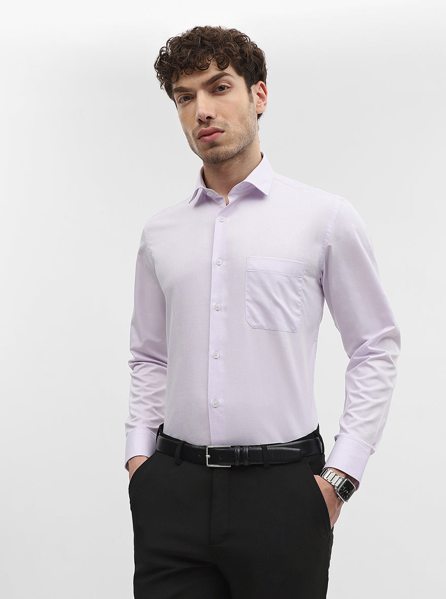 Purple Solid Slim Fit Formal Shirt | Greenfibre