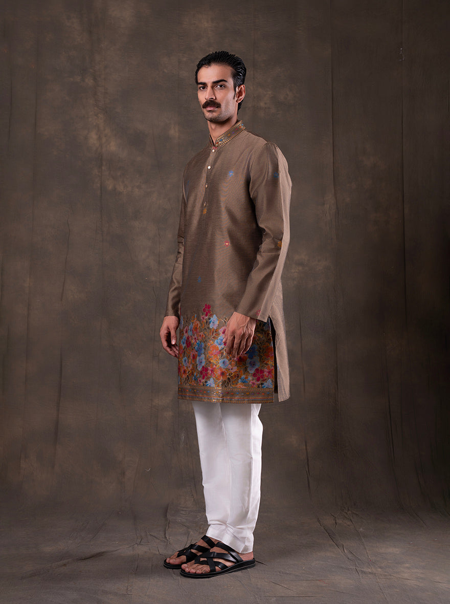Brown Printed Kurta Pajama | Virasana