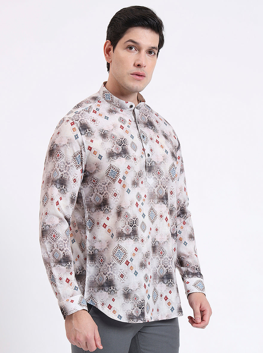 Natural Printed Slim Fit Party Wear Kurta | Wyre