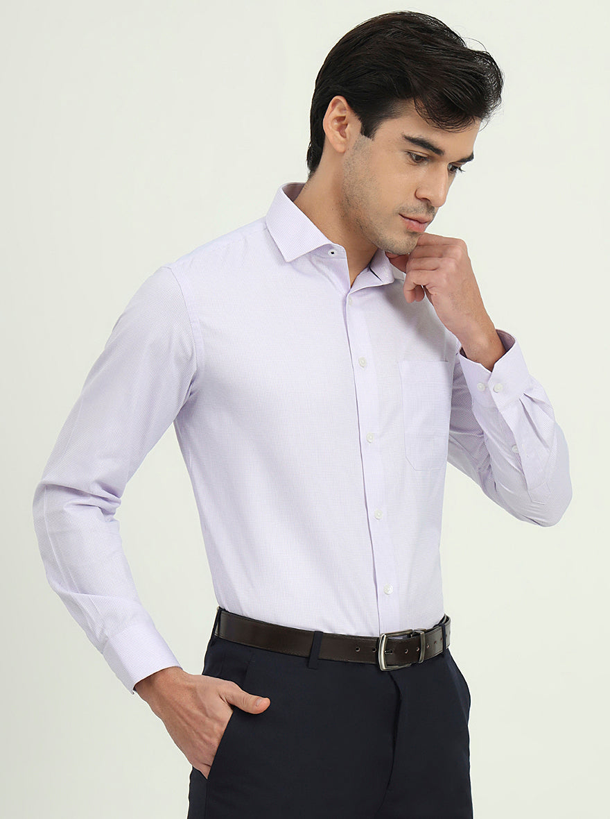 Light Purple Solid Slim Fit Formal Shirt | Greenfibre