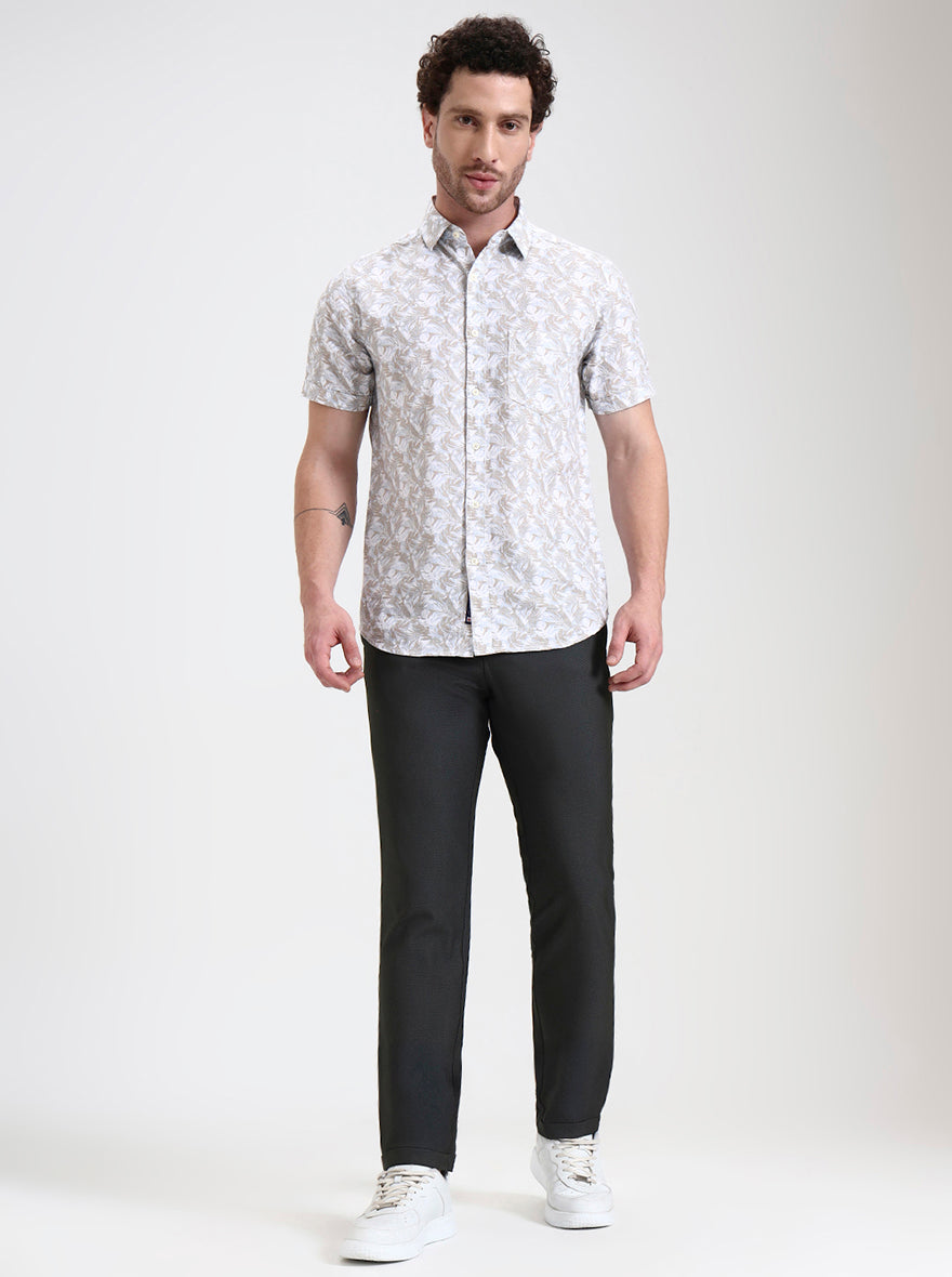Dark Olive Solid Venice Fit Casual Trouser | JadeBlue