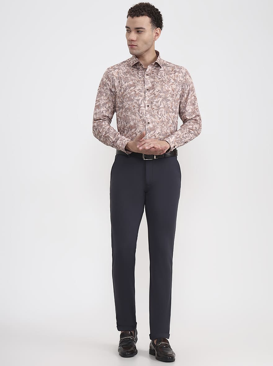 Grey Solid Slim Fit Club Wear Trouser | Wyre