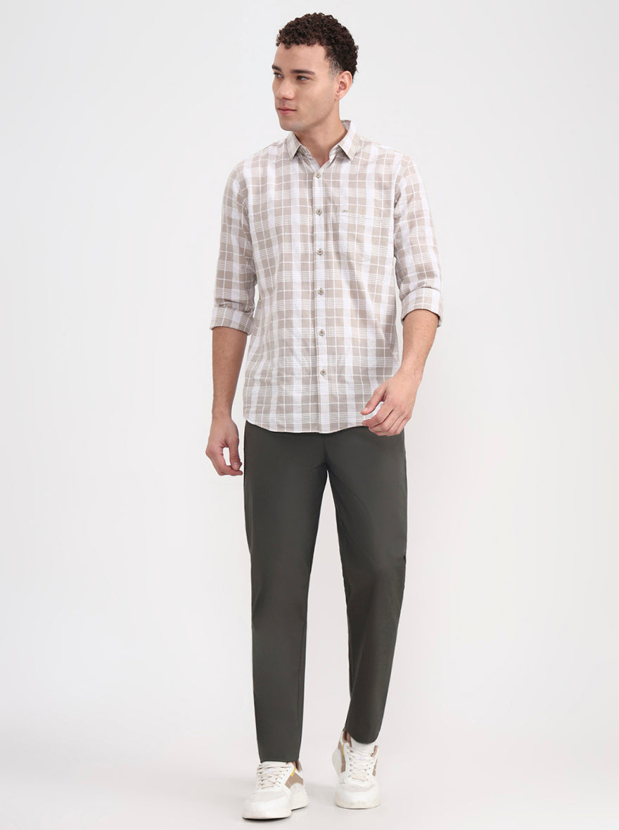 Olive Green Solid Regular Fit Track Pant | JadeBlue