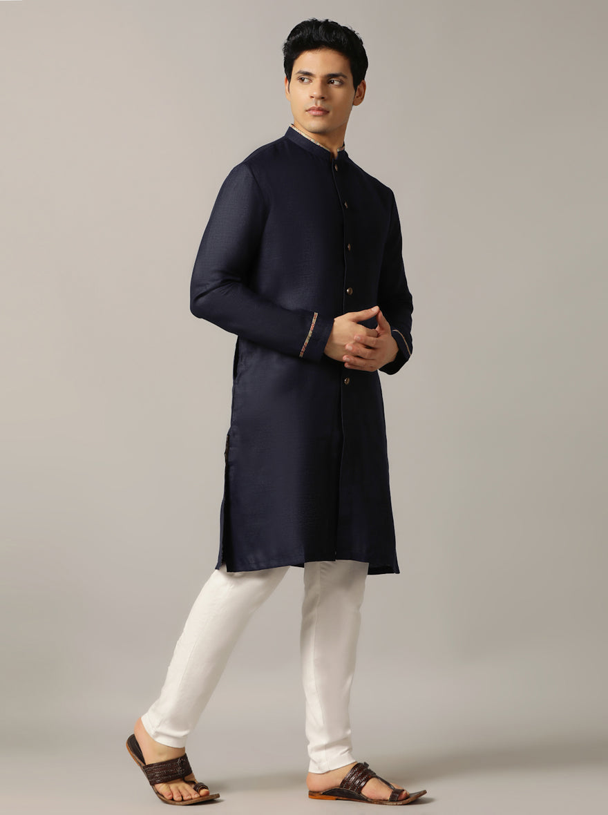 Blue Solid Kurta | The Kurta Company