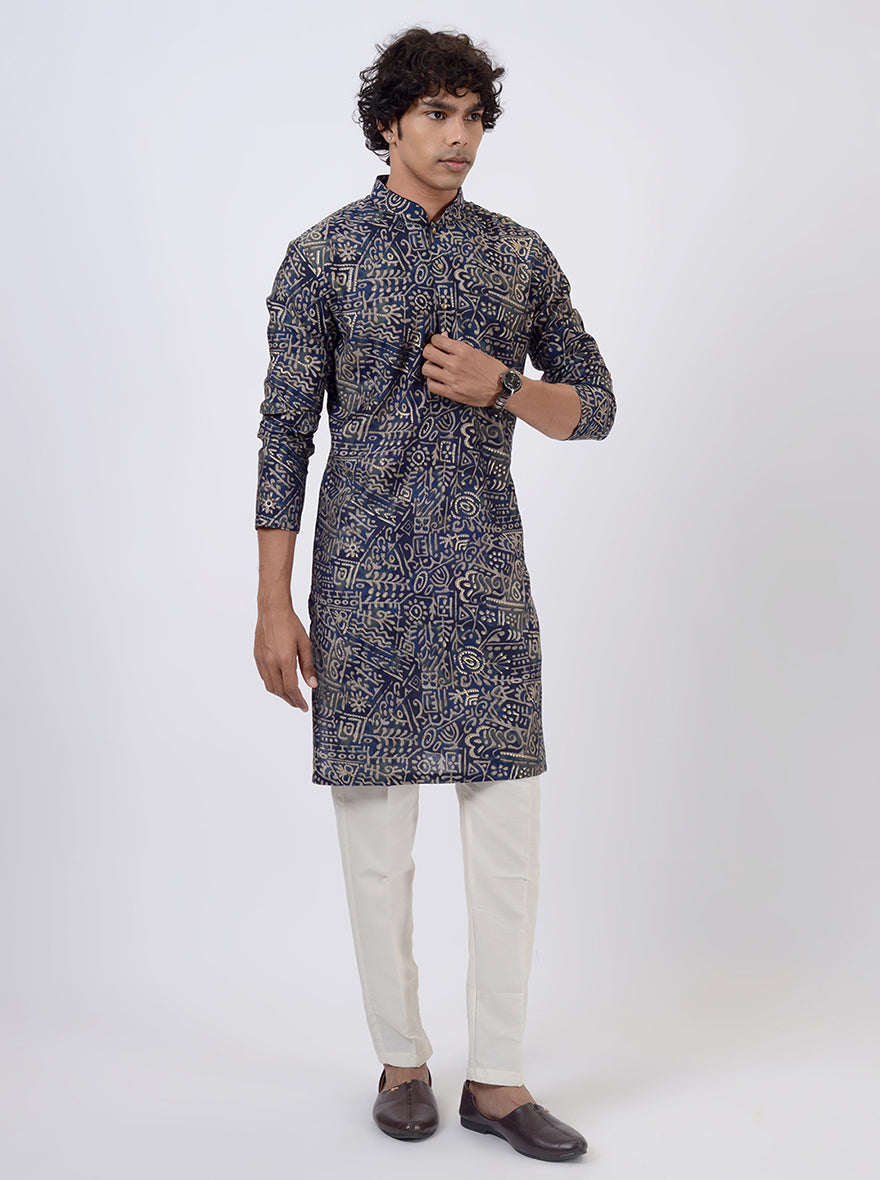 Blue Printed Kurta | The Kurta Company
