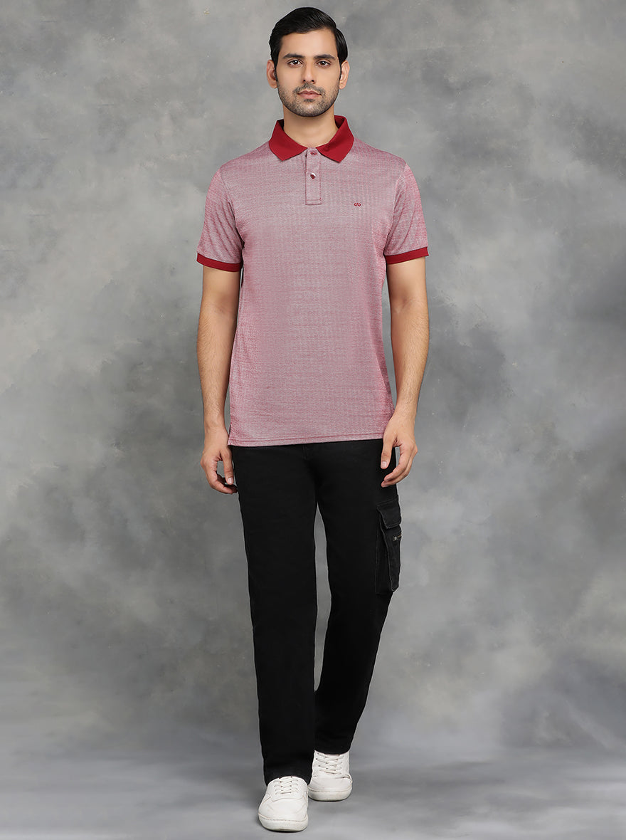 Red Solid Regular Fit Polo T-Shirt | JadeBlue