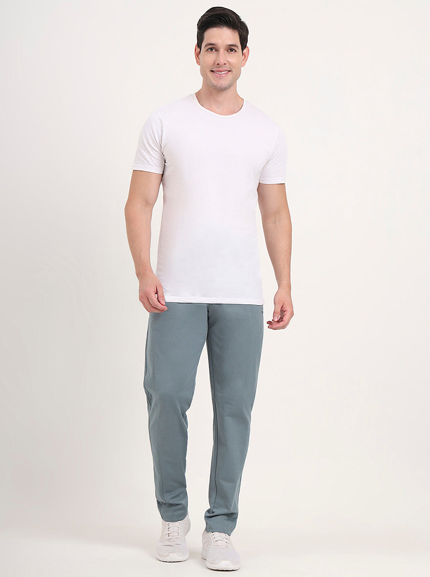 Fosty Green Solid Regular Fit Track Pant | JadeBlue