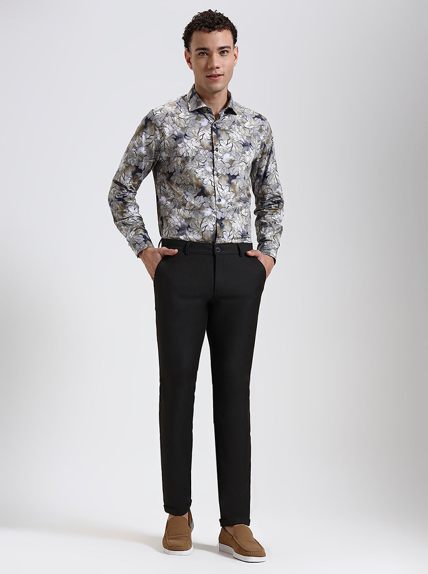 Brown Solid Slim Fit Club Wear Trouser | Wyre