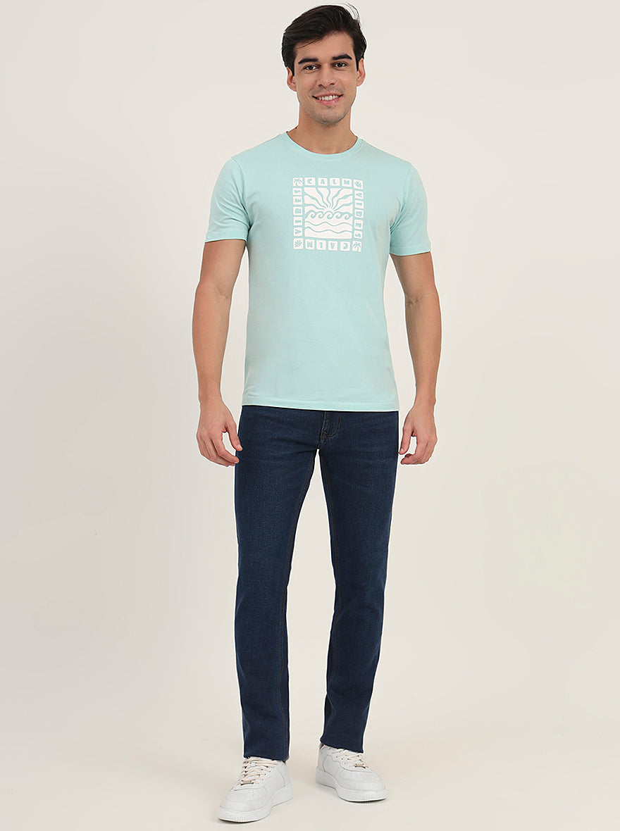 Light Blue Washed Narrow Fit Jeans | Greenfibre