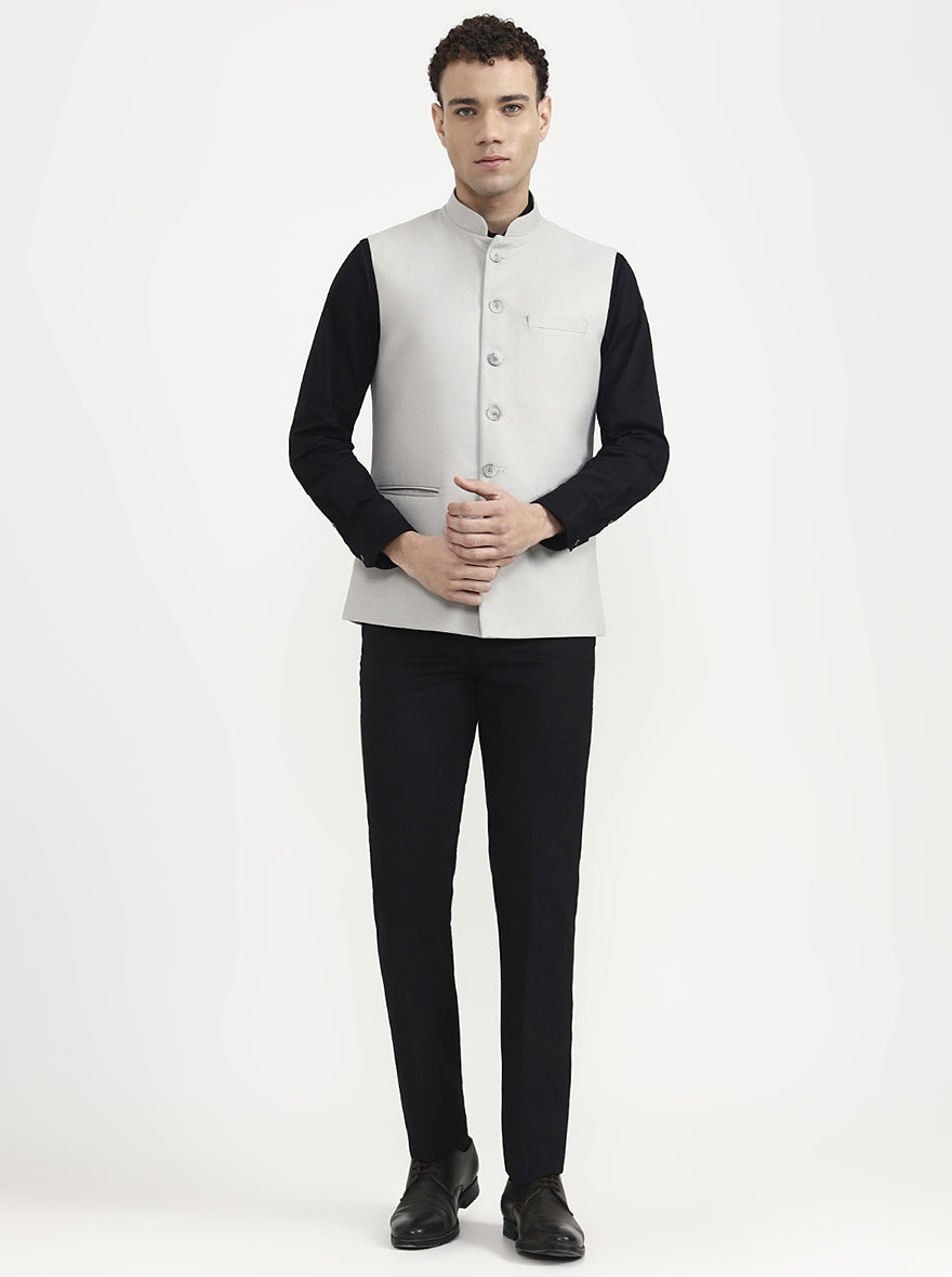 Grey Solid Waistcoat | Greenfibre