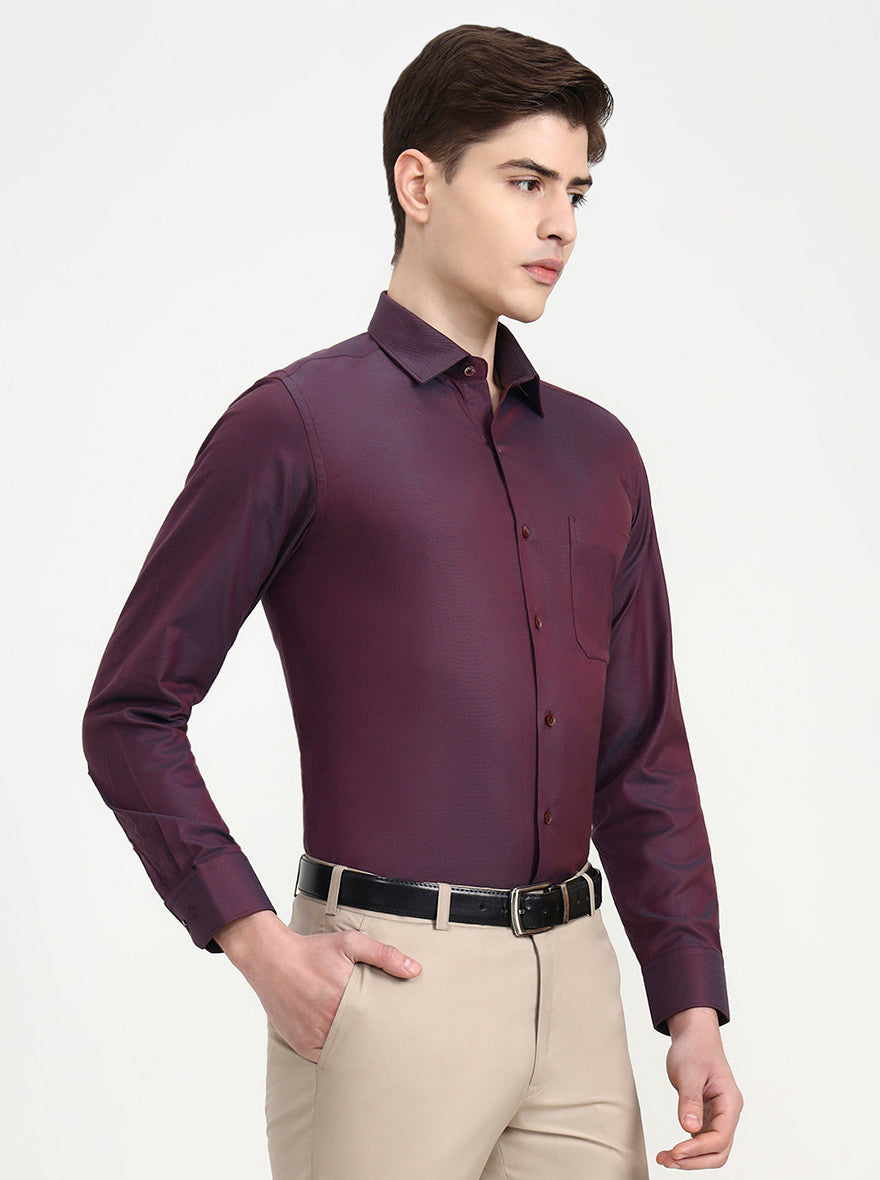 Red Solid Regular Fit Formal Shirt | JadeBlue