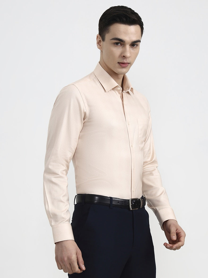 Orange Solid Slim Fit Formal Shirt | JadeBlue Youth