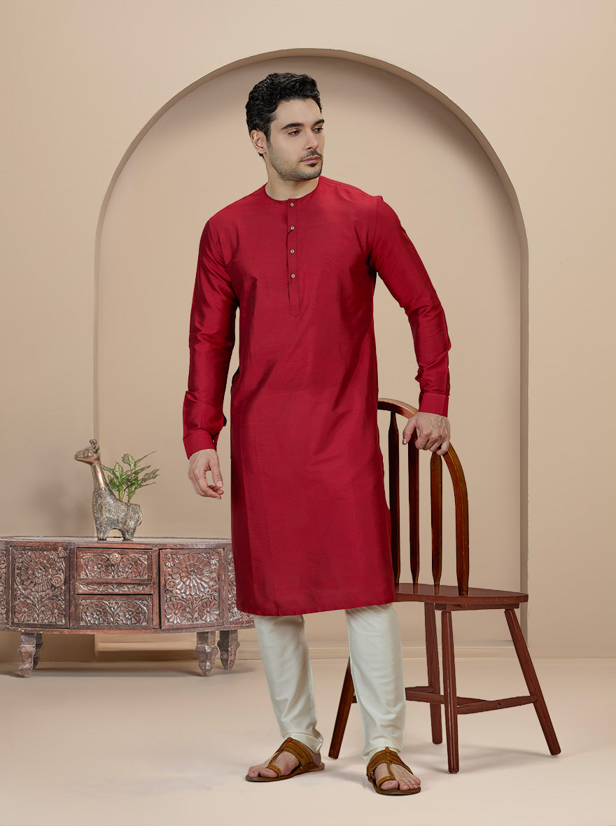 Red Solid Kurta | Azania