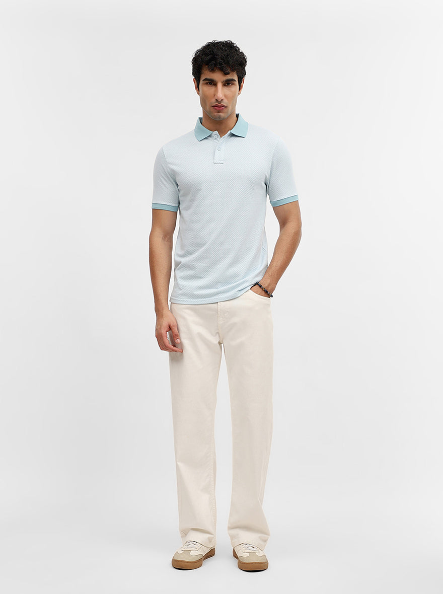Aquatc Jacquard Slim Fit Polo T-Shirt | Greenfibre