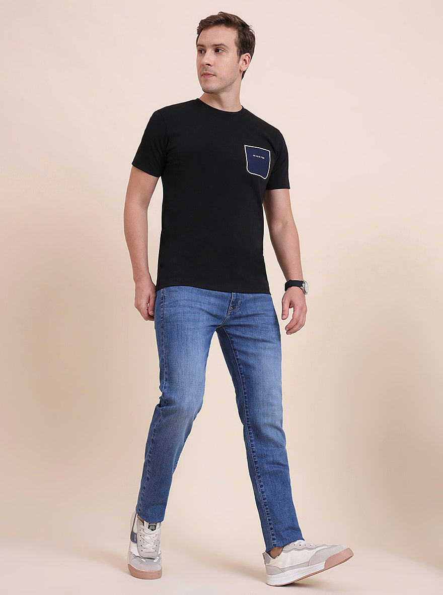 Mid Indigo Blue Washed Slim Fit Jeans | JadeBlue