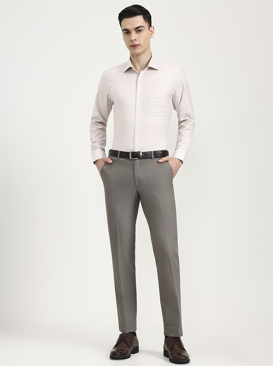 Pista Solid Slim Fit Formal Trouser | Metal