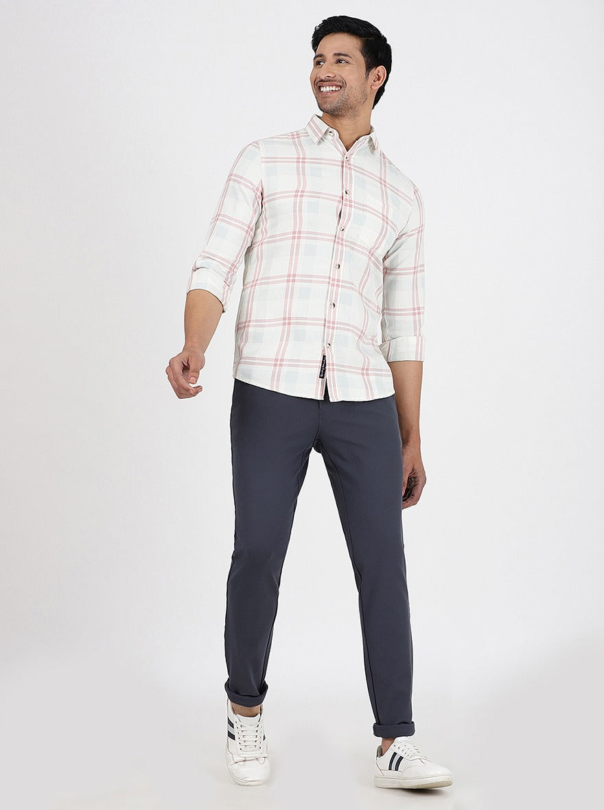 Dark Grey Solid Venice Fit Casual Trouser | JadeBlue