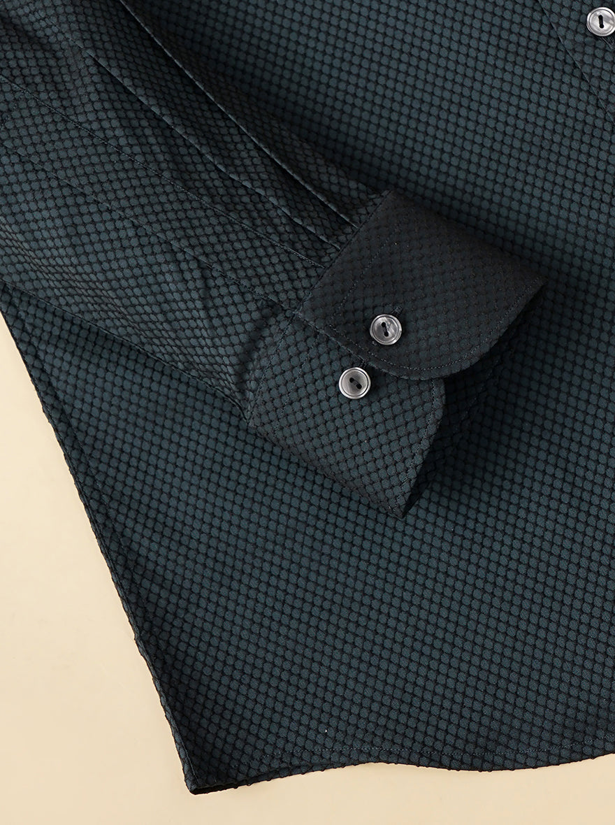 Dark Green Solid Slim Fit Party Wear Shirt | Wyre