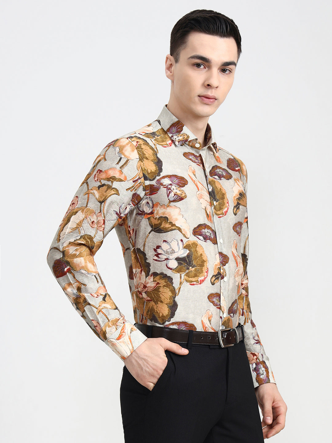 Multicolor Printed Slim Fit Party Wear Shirt | Wyre