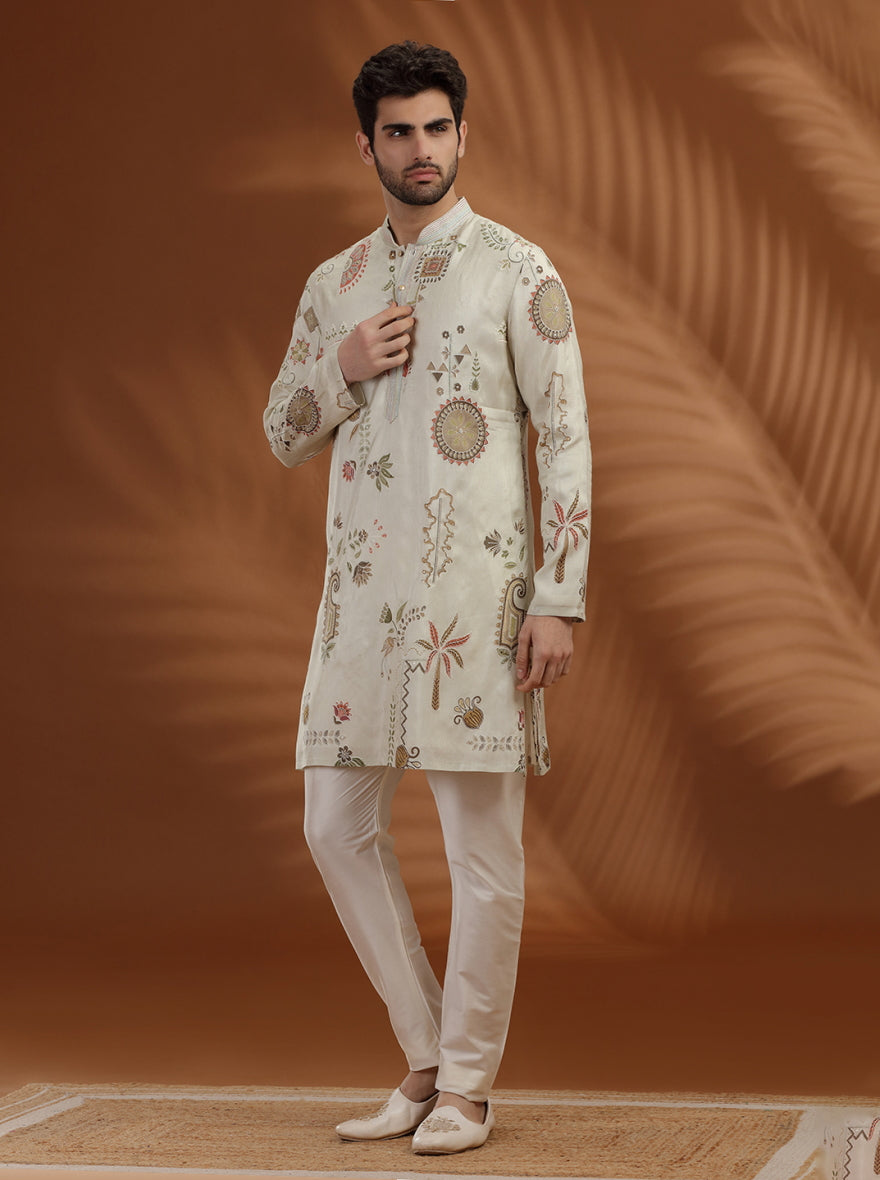 Pista Green Embroidered Kurta Pajama | TULA