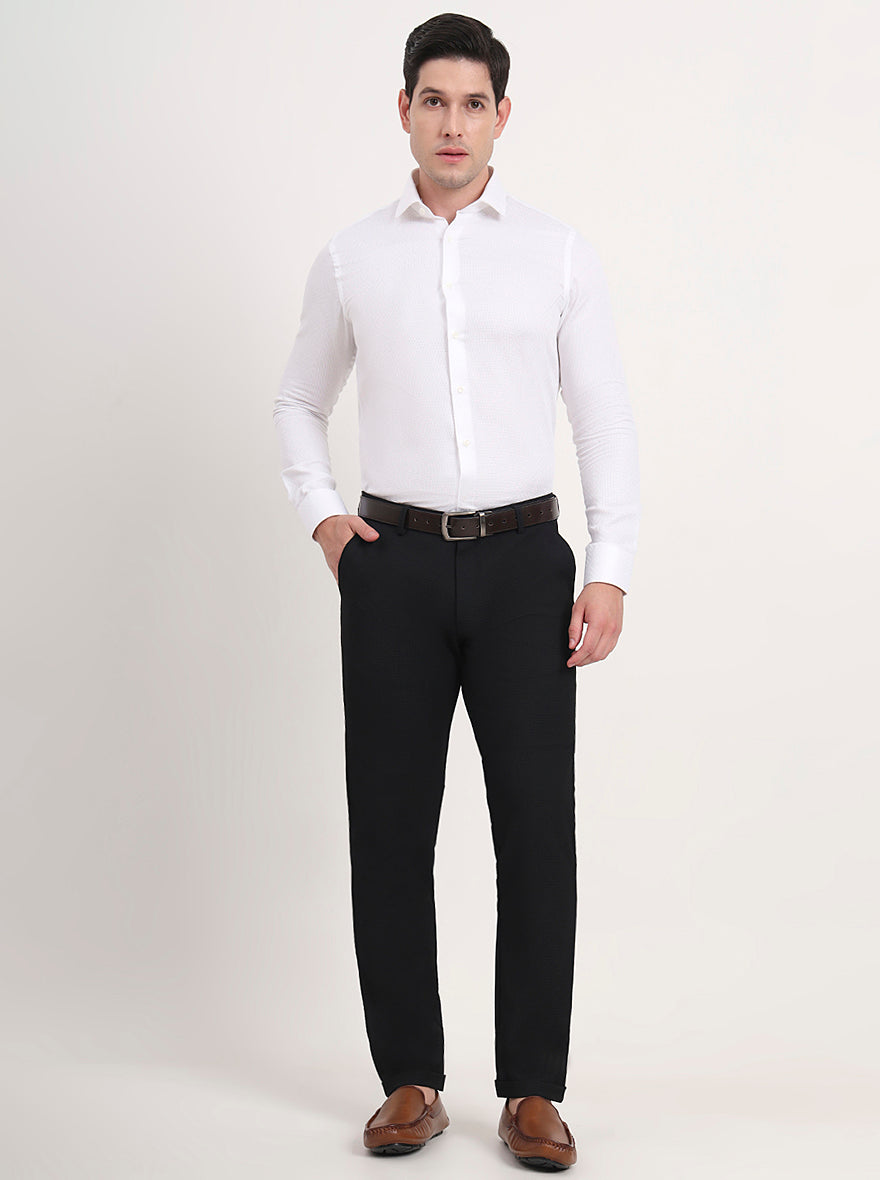 Black Solid Slim Fit Club Wear Trouser | JB Studio