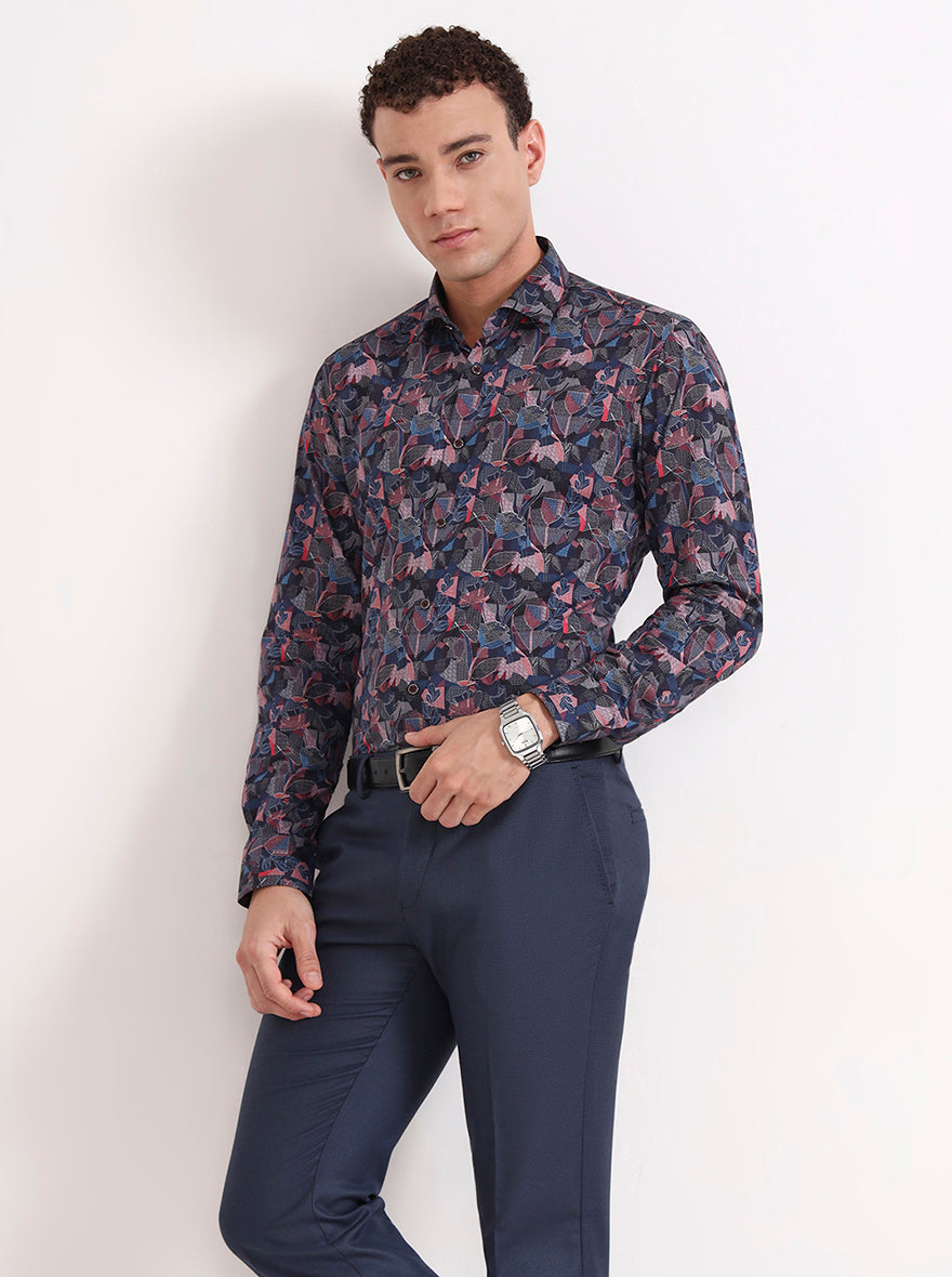 Multicolor Printed Slim Fit Party Wear Shirt | Wyre