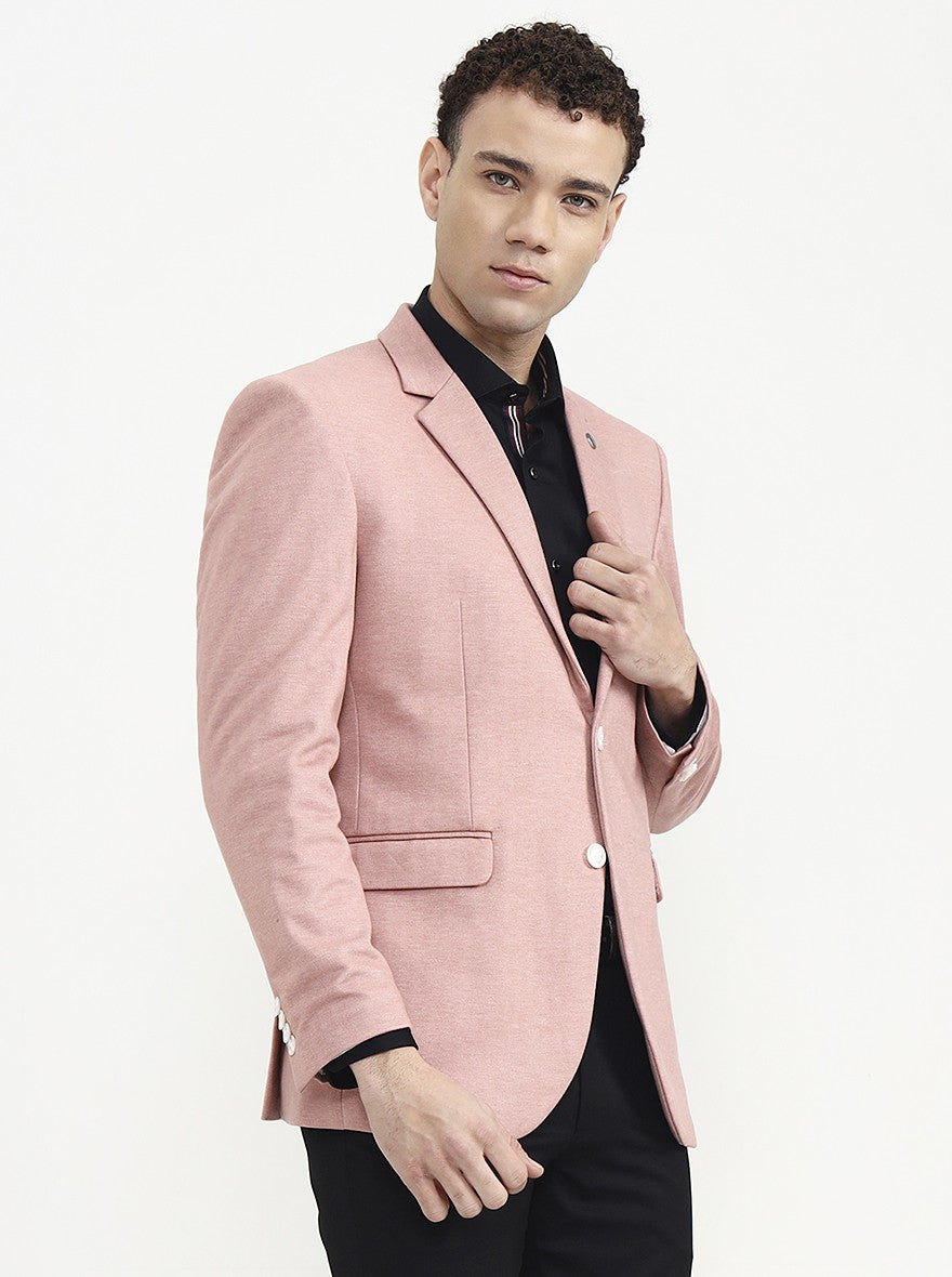 Pink Solid Blazer | Wyre
