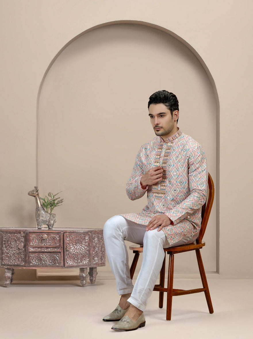Pink Printed Kurta Pajama | Virasana