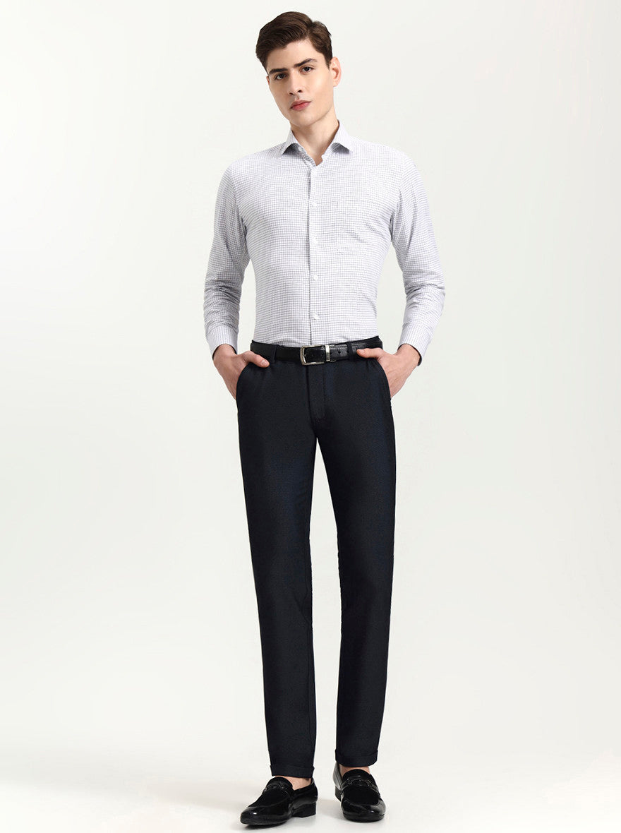 Blue Solid Slim Fit Club Wear Trouser | Wyre